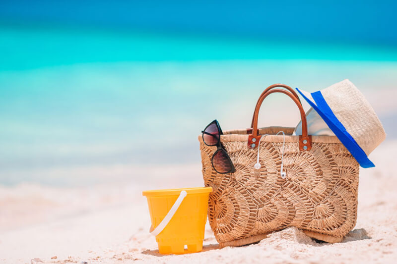 Ausflug usw. Strandtasche XXL mit Reißverschluss und Innentasche für Reise Kaufen Vordas Strandtasche mit Reißverschluss XXL