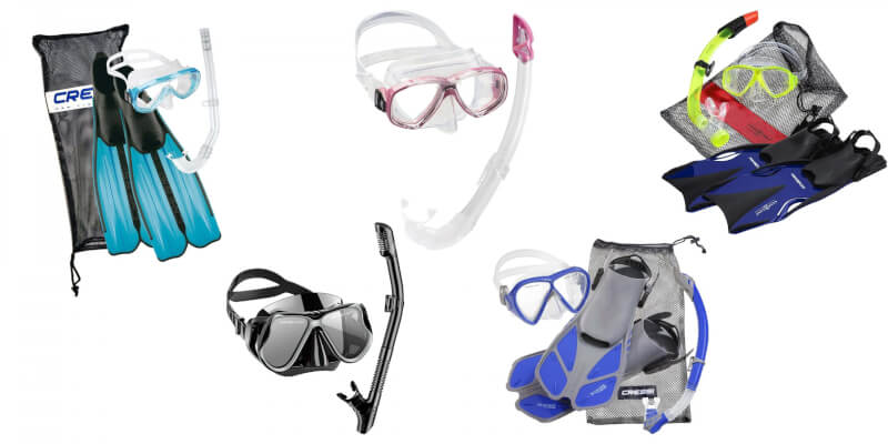 Blau Fazusen Schnorchelset mit Schnorchel und Taucherbrille Set Anti-Fog maske 
